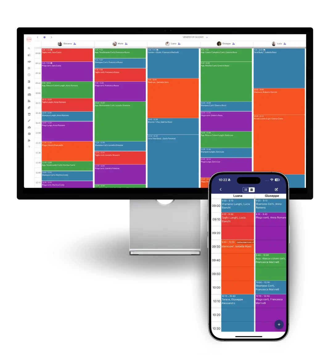 agenda elettronica parrucchieri, saloni di bellezza, barber, centri estetici